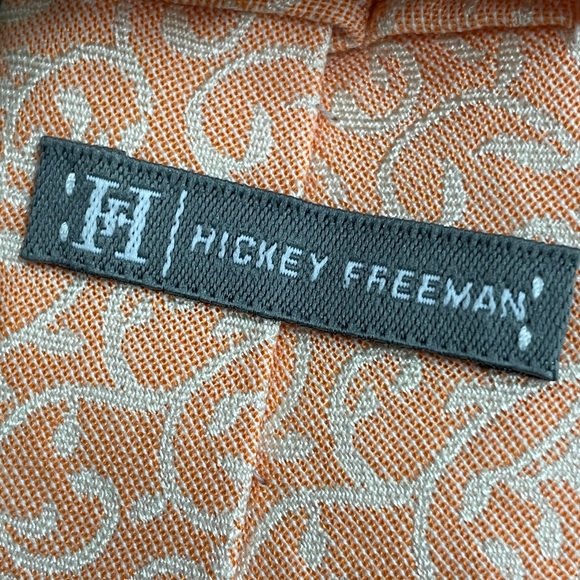 Hickey Freeman Peach Floral Men's Tie - Picture 3 of 4